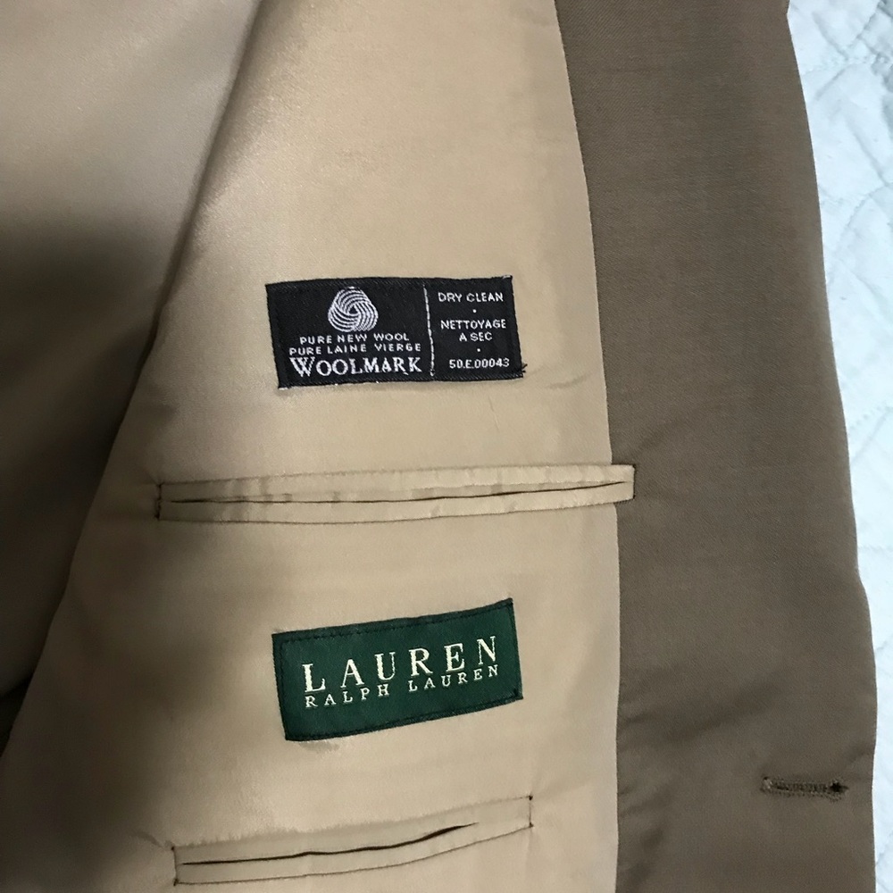 Ralph Lauren tan suit coat size 42s.